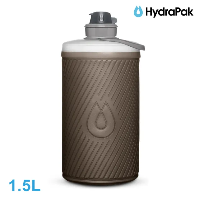 【HydraPak】Flux軟式水瓶GF425｜遠古灰 1.5L (附提把 摺疊收納)