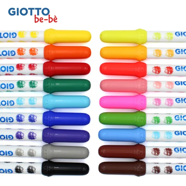 【GIOTTO】可洗式寶寶彩色筆18色｜不縮頭彩色筆 繪畫筆 水洗彩色筆 幼兒彩色筆 兒童彩色筆