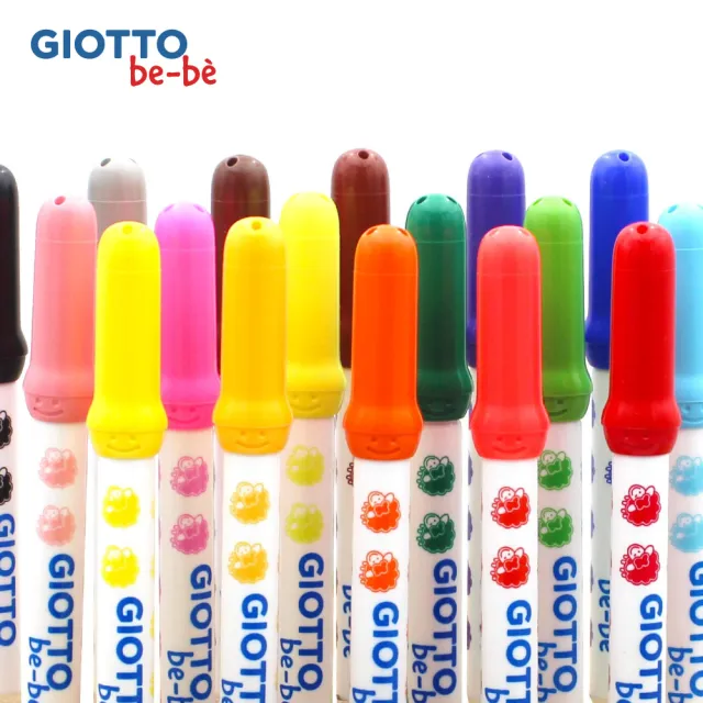 【GIOTTO】可洗式寶寶彩色筆18色｜不縮頭彩色筆 繪畫筆 水洗彩色筆 幼兒彩色筆 兒童彩色筆