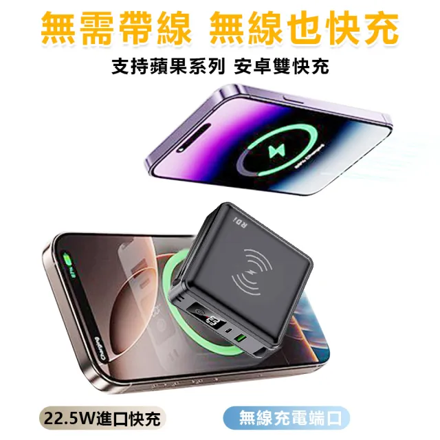 【RDi】2入組合 3C+WH 半固態行動電源 全能充磁吸無線快充 自帶雙線 插頭