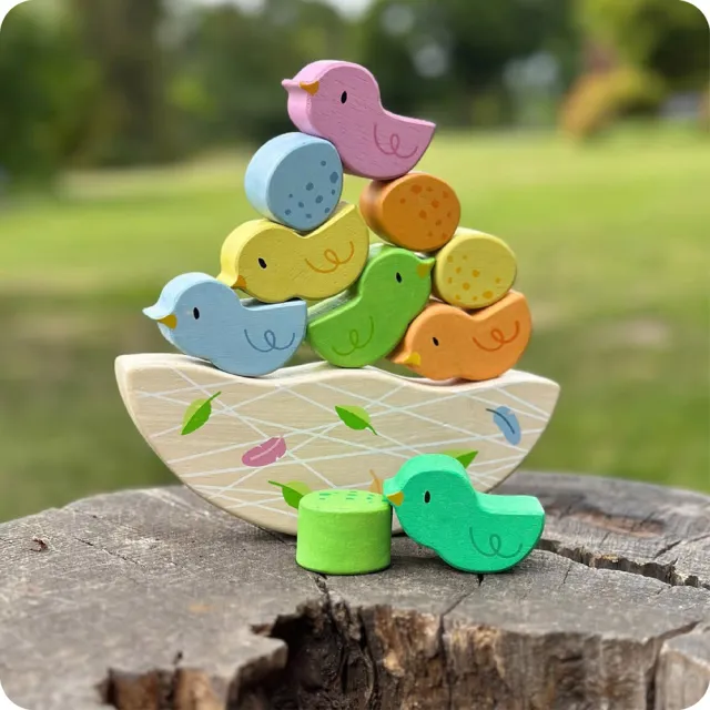 【Tender Leaf Toys】鳥巢平衡疊疊樂(內附12塊堆疊積木)