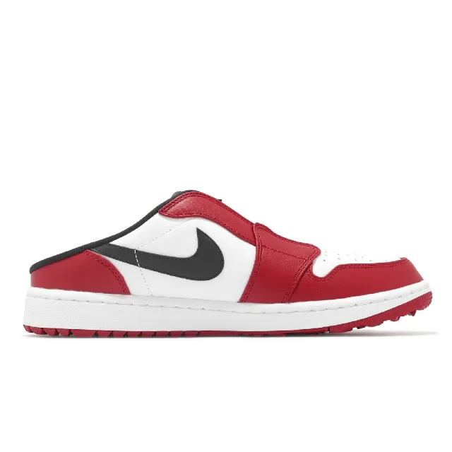 【NIKE 耐吉】懶人鞋 Air Jordan 1 Mule Golf 男鞋 女鞋 白 紅 黑 休閒鞋 穆勒鞋(FJ1214-101)