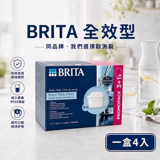 【BRITA】MAXTRA Pro Pure Performance 純淨全效型濾芯 (3+1裝) 4入-歐洲製(原裝平輸)