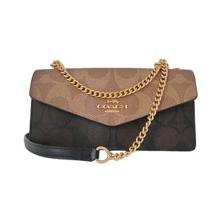 【COACH】Klare 信封斜背/側背包(棕褐/核桃木/雙色C LOGO/PVC)