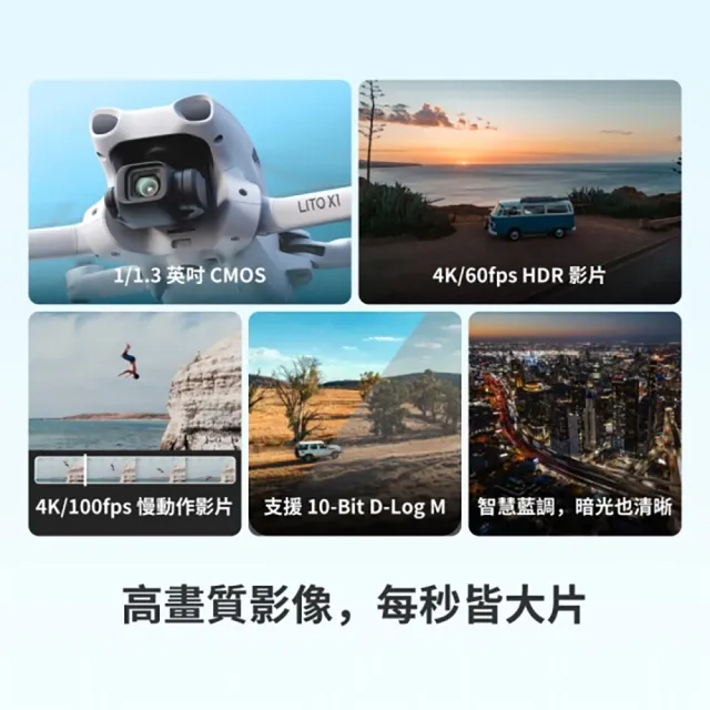 【DJI】LITO X1暢飛套裝+SanDisk 256G+1年版Care+六電包 (DJI RC-N3) 空拍機/無人機(聯強國際貨)