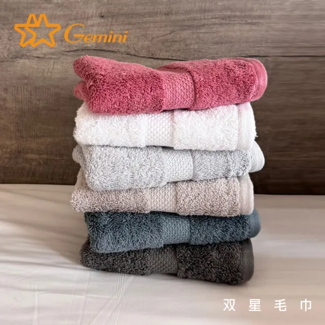 【Gemini 雙星】輕奢緞檔精梳棉浴巾超值2入組(6色任選)