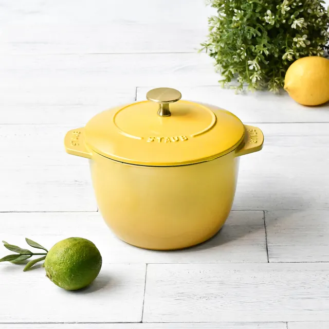 【STAUB】琺瑯鑄鐵飯鍋16cm-檸檬黃(德國雙人牌集團官方直營)