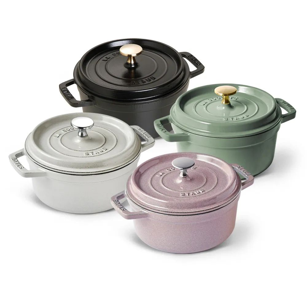 STAUB】圓形琺瑯鑄鐵鍋18cm-顏色任選/新舊包裝隨機出貨(德國雙人牌集團