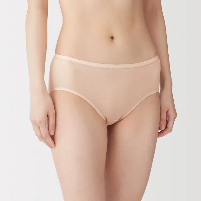 【MUJI 無印良品】女柔滑中腰內褲(深灰/黑色/黃橘/摩卡棕/淺粉/淺綠/藍色)