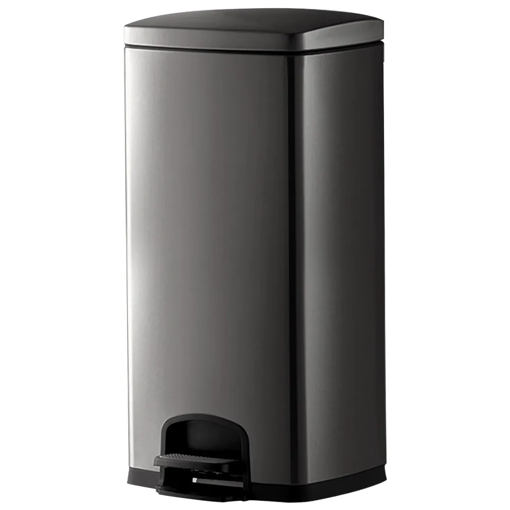 【巧可】430不鏽鋼垃圾桶 30L雙內桶垃圾桶 鏡面抗指紋款(商用垃圾桶 腳踩液壓緩降式垃圾桶)
