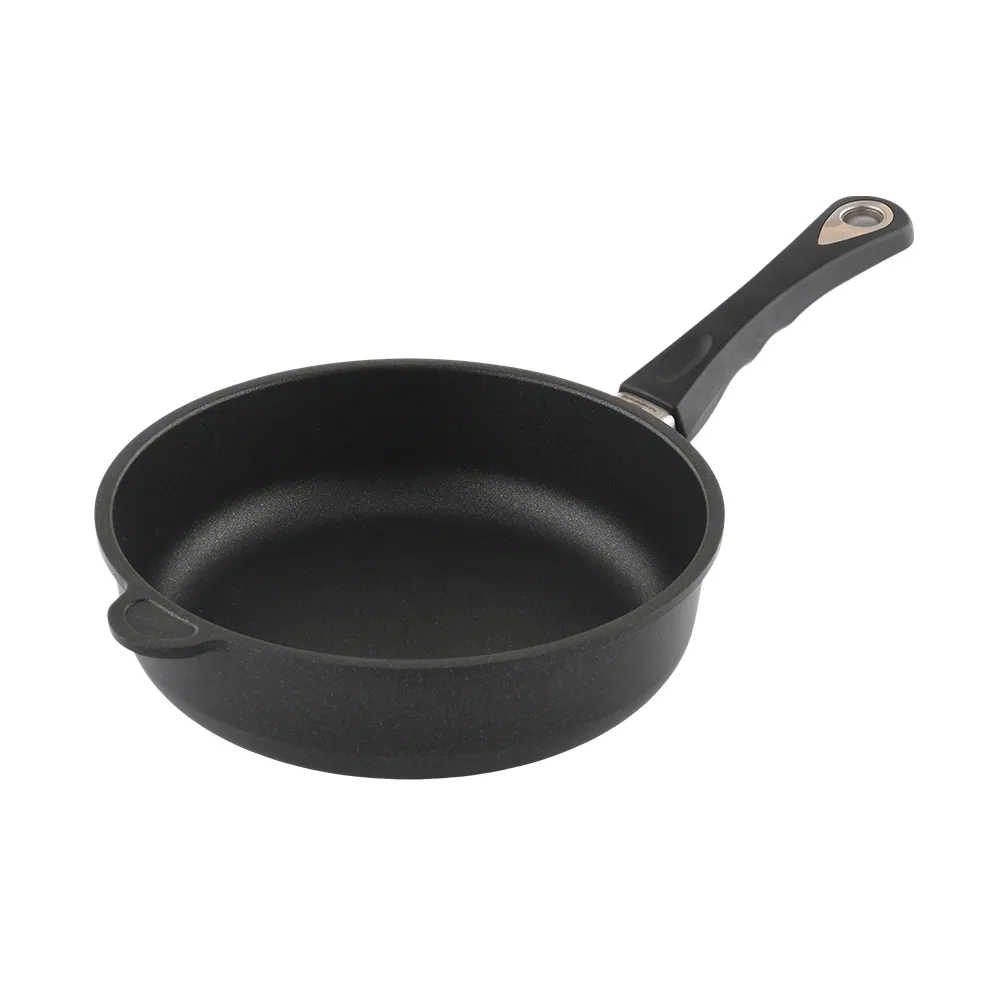 【AMT】經典平底深炒鍋 24cm 7cm深 不沾鍋 電磁爐 IH爐可用(平輸品)