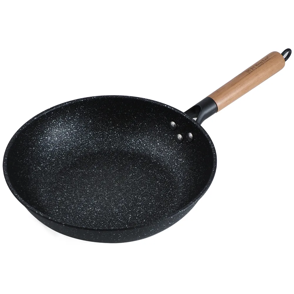 賓利麥飯石深型煎炒鍋-30cm-2支組(炒鍋)