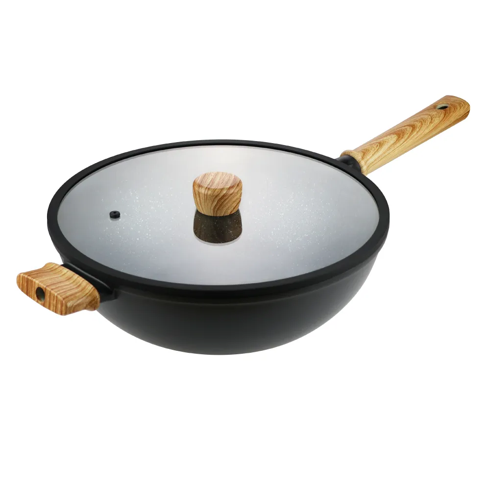 【CHEF 掌廚】森岩 鑄造不沾鍋煎炒鍋 33cm (IH爐/電磁爐可用)