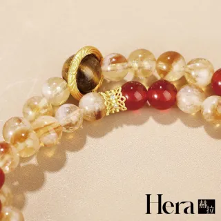 【HERA 赫拉】天然黃塔晶敦煌雙圈手串 H115062601(黃塔晶 雙圈 手串)