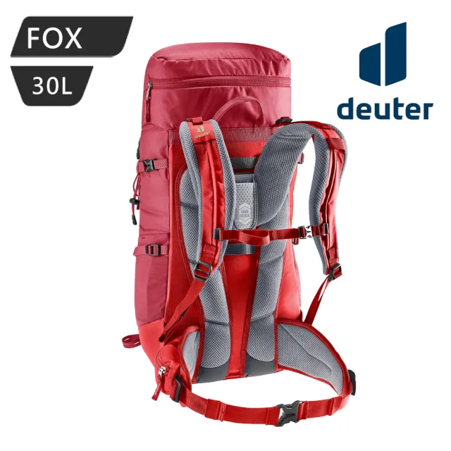 【deuter】FOX 拔熱透氣背包-紅色 3611122(後背、登山、旅遊、攻頂、百岳、郊山、健行、登頂)