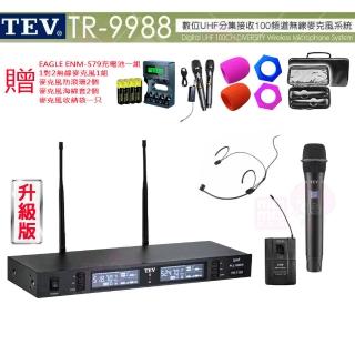TEV TR-9988 配1手握式+1頭戴式(數位雙頻道UHF無線麥克風/升級版)