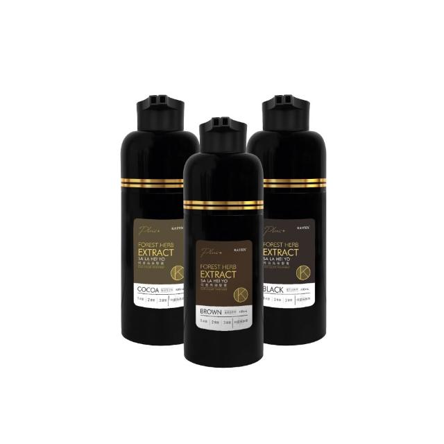 【KAFEN 卡氛】3入組 何首烏染髮膏Plus+升級版400ml(安心染 蓋白髮 曜石黑/暮褐棕) 快速染髮