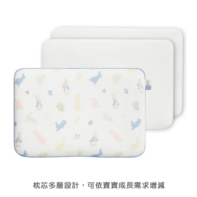 【奇哥】比得兔立體超透氣平枕 45×30×4cm (嬰兒枕頭 寶寶枕頭 兒童枕頭 透氣枕頭 水洗枕 午睡枕)