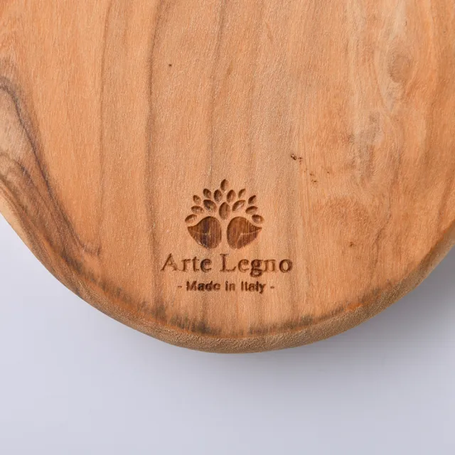 【Artelegno 愛塔】義大利 橄欖木 橢圓盛菜盤 木盤 托盤 砧板 (含繩把) M 25x15cm 義大利製