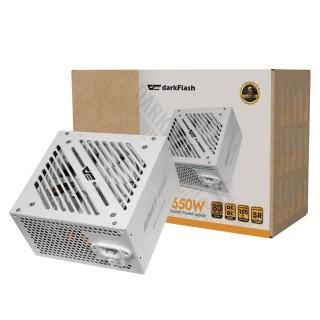 【darkFlash 大飛】EMT 650W 白色 銅牌80+ 直出 電源供應器/五年保