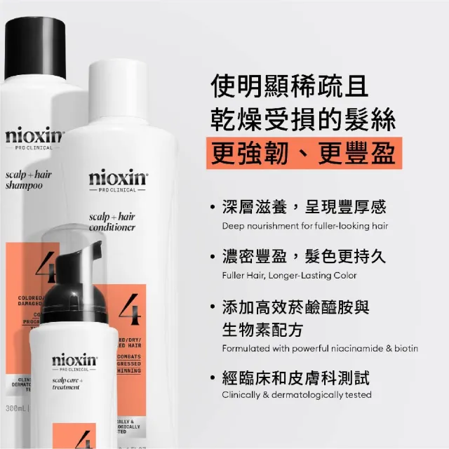 【NIOXIN 耐奧森】官方直營 4號甦活乳300ml(潤髮乳/護髮)
