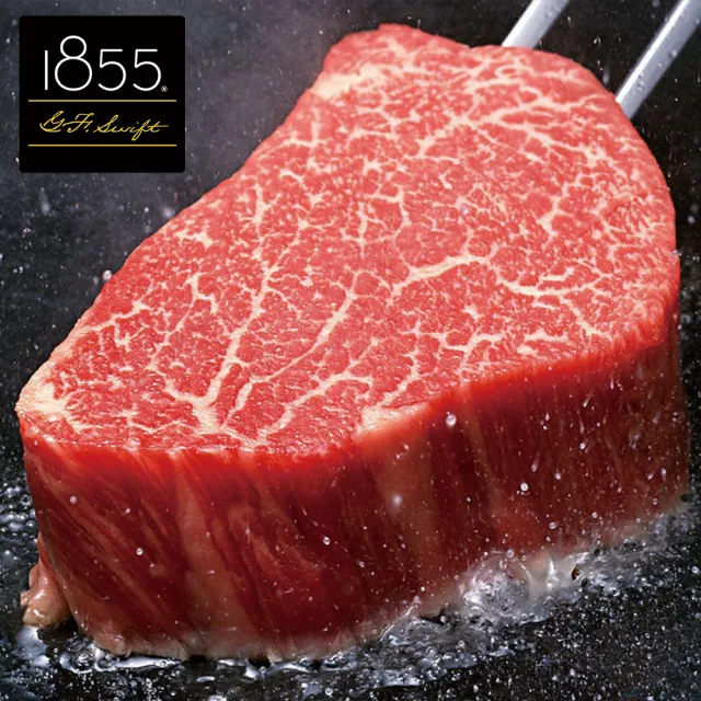 【勝崎生鮮】美國1855黑安格斯熟成霜降牛排-超厚切4片組(300g±10% / 1片)