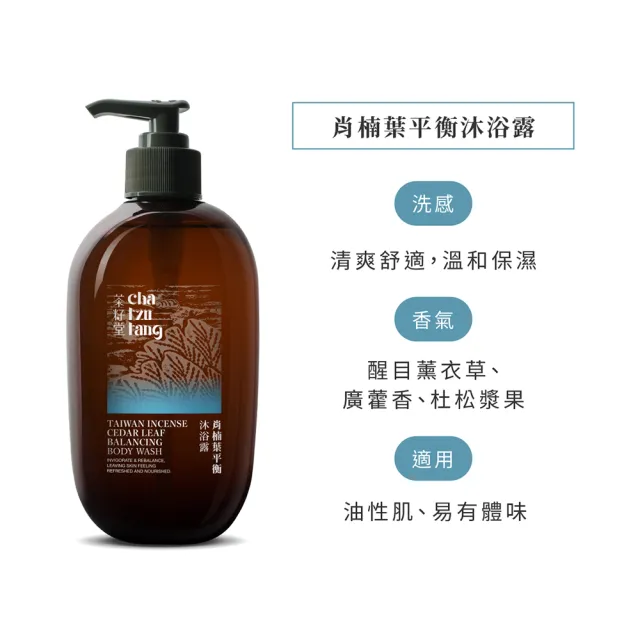 【茶籽堂】控油沐浴潔面組｜肖楠葉沐浴露500mL+潔面乳120mL(油性肌膚/清爽控油/淨化毛孔)