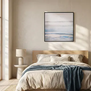 【菠蘿選畫所】蔚藍夢境-60x60cm(海洋抽象掛畫/療癒掛畫/客廳掛畫/臥室掛畫/邊櫃擺設/北歐掛畫)