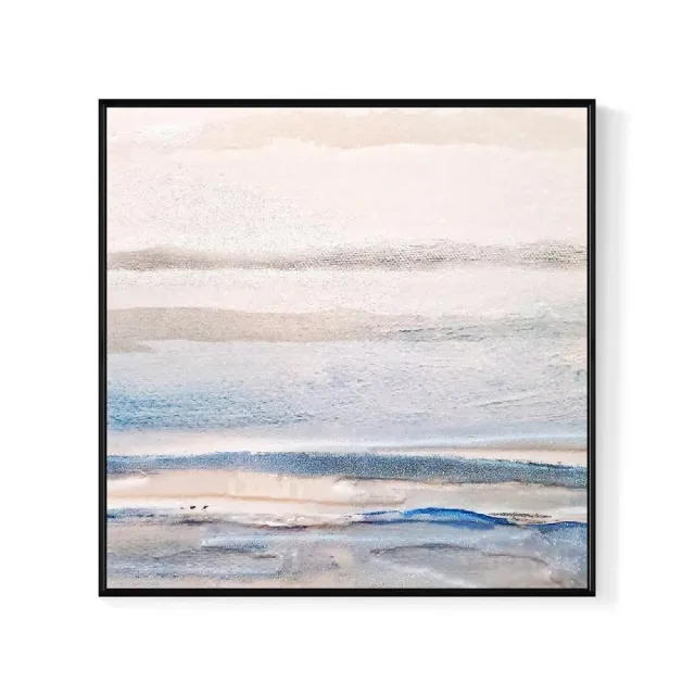 【菠蘿選畫所】蔚藍夢境-60x60cm(海洋抽象掛畫/療癒掛畫/客廳掛畫/臥室掛畫/邊櫃擺設/北歐掛畫)