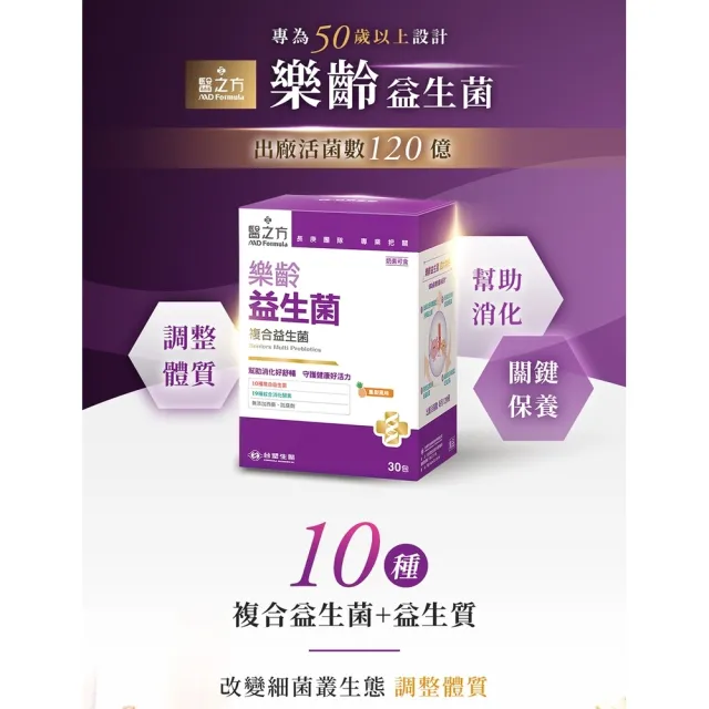 【台塑生醫醫之方】樂齡益生菌x5盒(共150包-李李仁代言-120億好菌.10種益生菌.19種酵素.幫助消化.排便順暢)