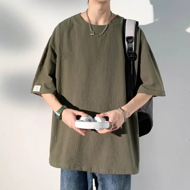 【巴黎精品】現貨+預購 男亞麻棉麻T恤新中式短袖上衣(夏季圓領運動寬鬆休閒日系復古男裝14色b1a28)
