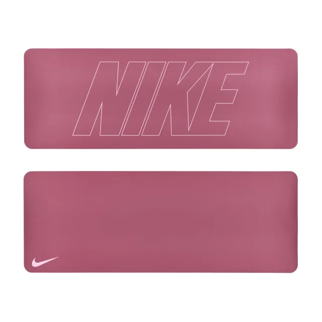 【NIKE 耐吉】雙面瑜珈墊 4MM YOGA MAT 012黑/201藕紅/809粉橘/643玫瑰粉(運動墊 訓練墊 止滑 輕巧 便攜)