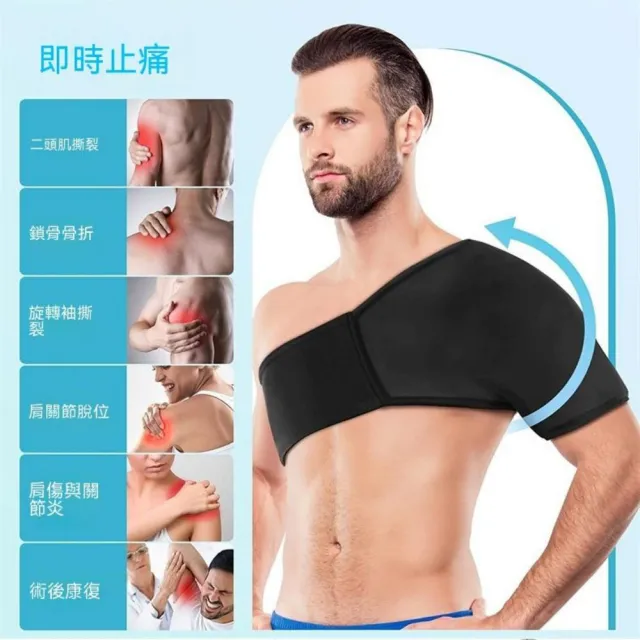 【MUAN】3D冰敷熱敷雙效彈力加壓運動護肩(肩關節固定/防護減震/可調鬆緊/男女通用)