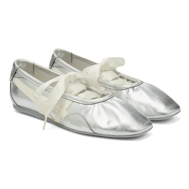【Onitsuka Tiger】鬼塚虎-銀底白虎爪紋 GYMNARINA(1182A754-020)休閒鞋