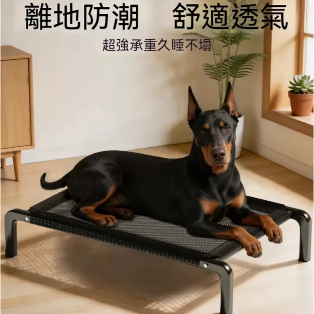 【銘利萊】寵物床 離地行軍窩 鐵架寵物床 大小犬睡窩 網面臥墊 速乾易打理 102*69*20CM