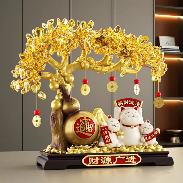 巨匠-擺飾 擺件 招財擺飾 招財貓攬財 發財樹旺運 葫蘆納福祿 招財貓發財樹葫蘆聚財擺件