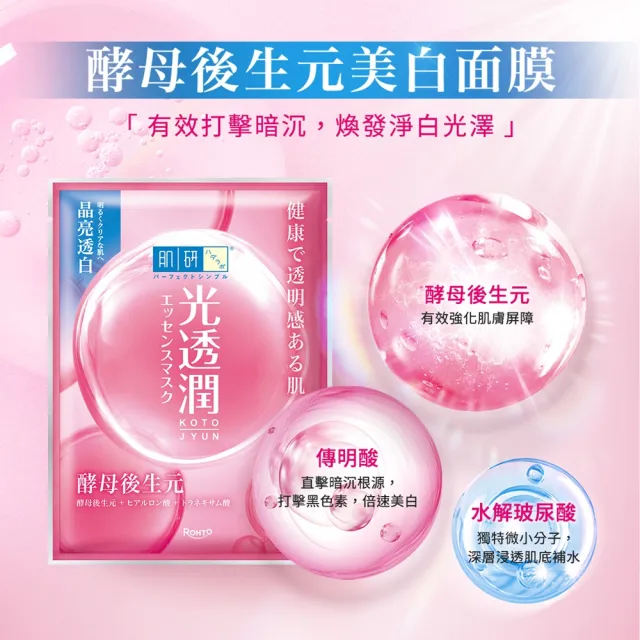 【肌研】官方直營 光透潤酵母後生元面膜10片(菸鹼醯胺 玻尿酸 補水 修護)