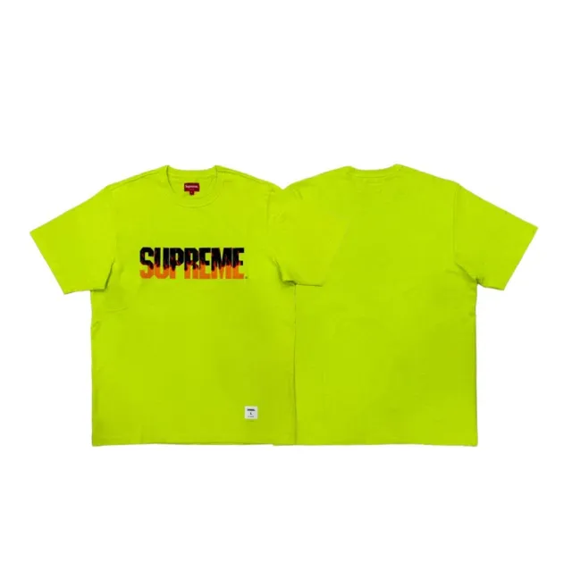 【SUPREME】火焰 螢光綠 短袖 SUPfire-GN