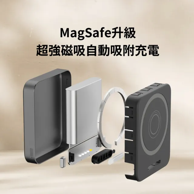 【SNOOPY 史努比】手錶磁吸三合一 魔方無線行動電源 5000mAh (P-174)