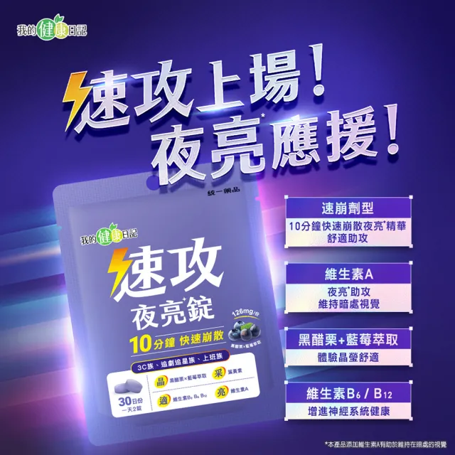 【我的健康日記】速攻夜亮錠(黑醋栗&藍莓配方)30日份