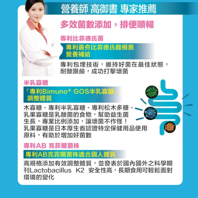 【Angel LaLa 天使娜拉】日本專利比菲德氏益生菌+半乳寡糖(30包/盒/益生菌/賴雅妍代言)