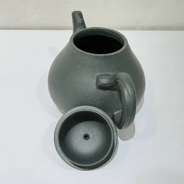 【創藝工坊】宜興早期紫砂壺 綠泥 瓢瓜壺(120cc 完整美品 茶壺茶具 宜興紫砂壺)