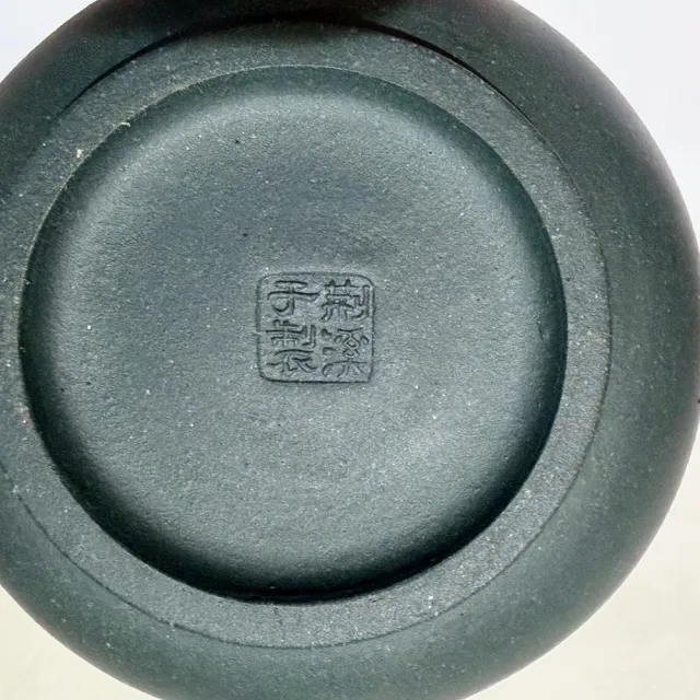 【創藝工坊】宜興早期紫砂壺 綠泥 瓢瓜壺(120cc 完整美品 茶壺茶具 宜興紫砂壺)