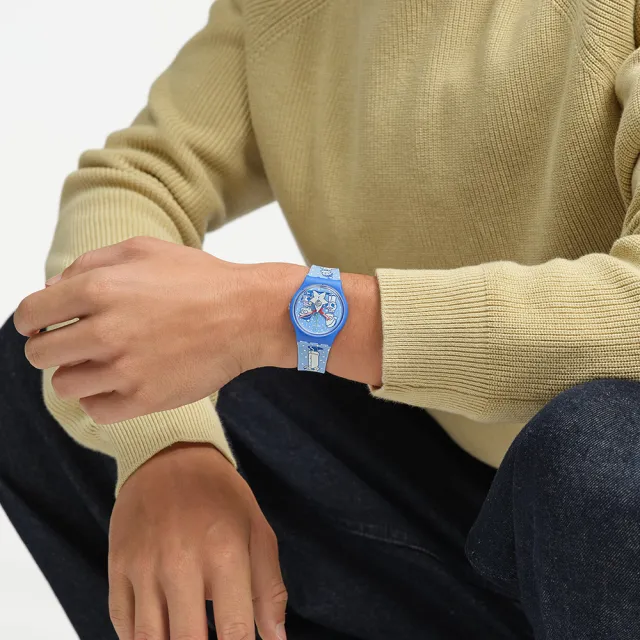 【SWATCH】TIDINGS OF JOY 辛普森家庭/經典手錶/男錶/女錶/瑞士製造 SO28Z126(34mm)