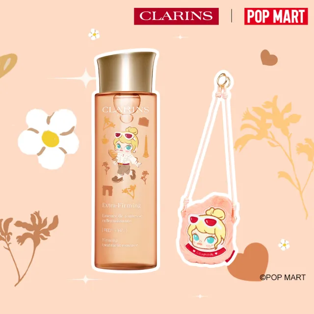 【CLARINS 克蘭詩】煥顏緊緻彈力精華水200ml女神彈簧水(POP MART泡泡瑪特聯名包裝/化妝水/彈簧水)