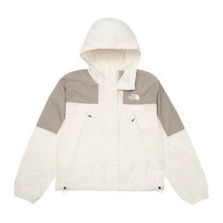 【The North Face】北臉 外套 女 運動連帽外套 防潑水 W MOUNTAIN WIND JACKET 米 NF0A8DGSM9R