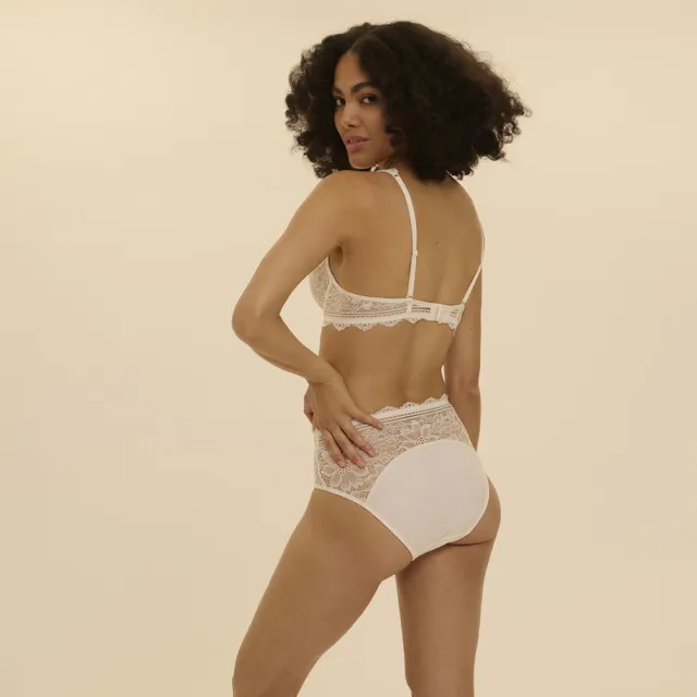 【Simone Perele 西蒙佩兒】無襯內衣｜FREESIA 小蒼蘭 義大利頂級蕾絲 法國精品 極致柔軟 象牙白 白色內衣
