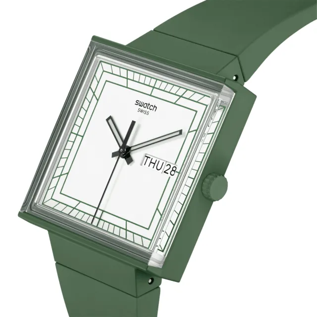 【SWATCH】WHAT IF GREEN? 經典手錶/女錶/瑞士製造 SO34G700(33mm)