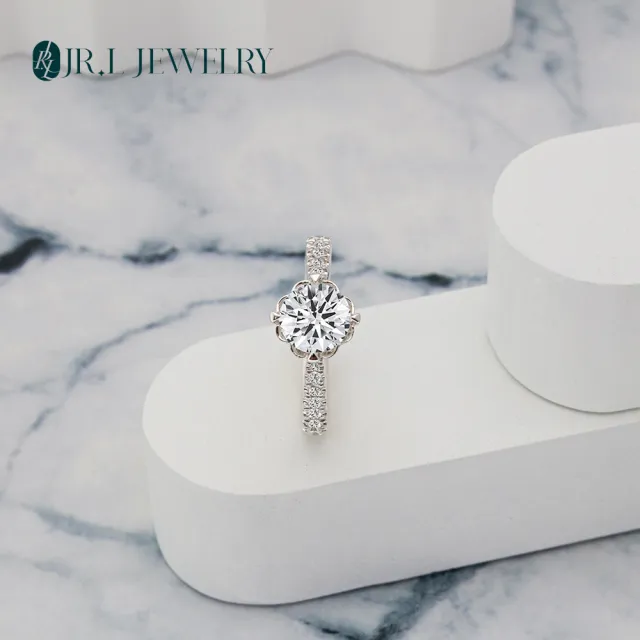 【JR.L JEWELRY】IGI 1克拉 最白D色最完美車工ideal cut 綻放花鑽 鑽石戒指(培育鑽石 鉑金)