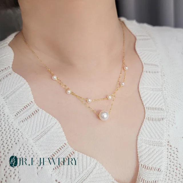 【JR.L JEWELRY】天然珍珠 優雅女王 18K金珍珠項鍊(4-7.2MM)